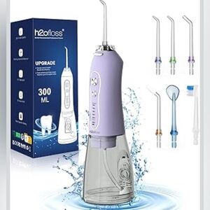 H2ofloss Water Dental Flosser Teeth Pick Cordless Portable Oral Irrigator 300ML